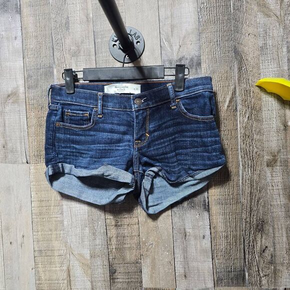 Abercrombie & Fitch Blue Micro Booty Denim Short Shorts - Picture 1 of 4